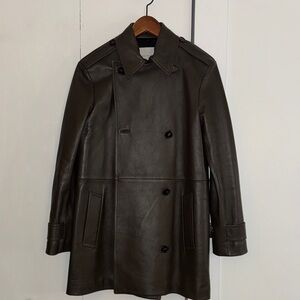 VERONICA DE PIANTE Charlotte double-breasted leather trench coat size IT38
